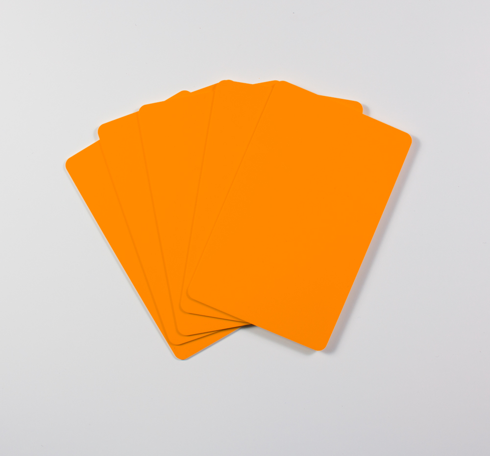 Blanco plastickaarten (oranje)
