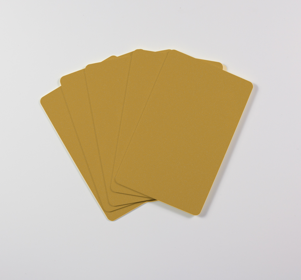 Blanco plastickaarten (goud metallic)