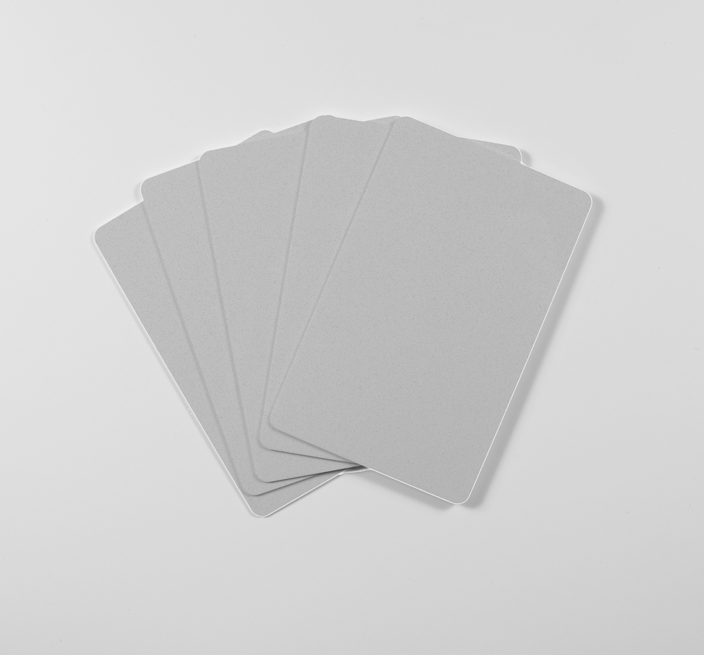 Blanco plastickaarten (zilver metallic)